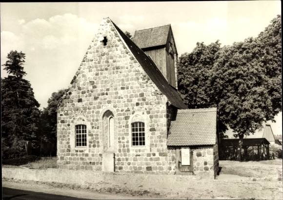 Postcard Kampehl Neustadt Dosse, 700-year-old fortified church, the knight of Kalebuz lies in the crypt
