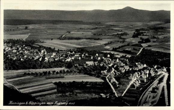 Postcard Heiningen in the Swabian Alb, aerial photograph