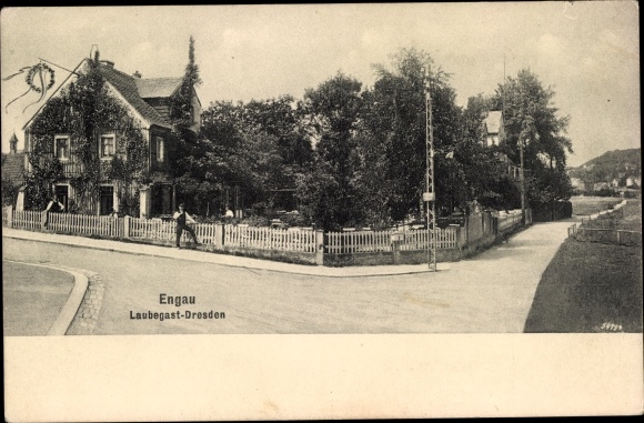 Briefkaart Dresden Ost Laubegast, Weinstube Engau
