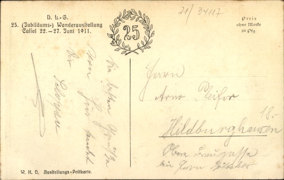 Ansichtkaart Kassel in Hessen, 25e DLG reizende tentoonstelling, 22 juni 1911