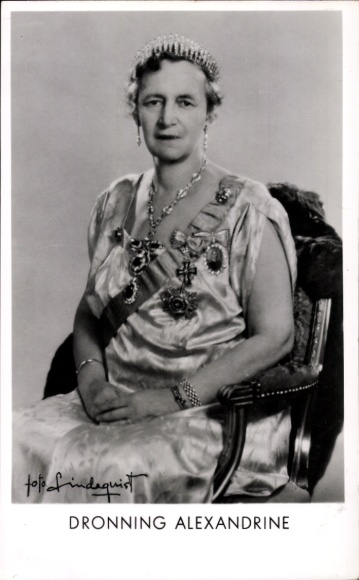 Ak Alexandrine zu Mecklenburg, Königin von Dänemark, Portrait