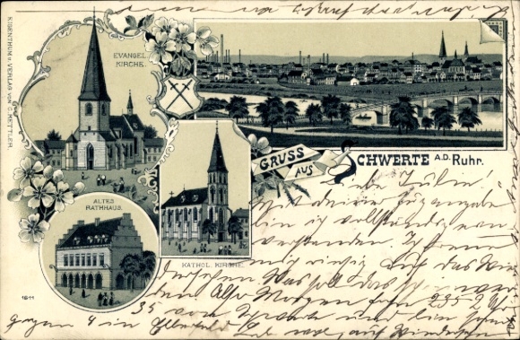 Lithozwaarden in het Ruhrgebied van Unna, kerken, oud stadhuis