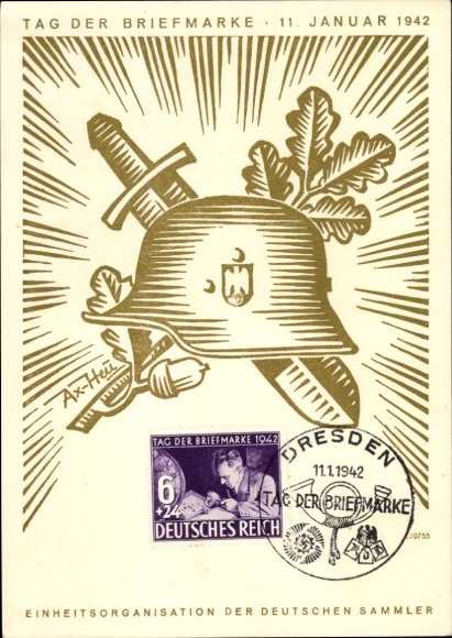 Künstler Ak Axster Heudtlaß, Tag der Briefmarke 1942, KdF