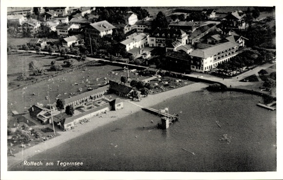 Ak Rottach Egern am Tegernsee Oberbayern, Fliegeraufnahme