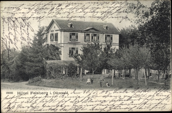 Postcard Felsberg in the Odenwald Hesse, hotel