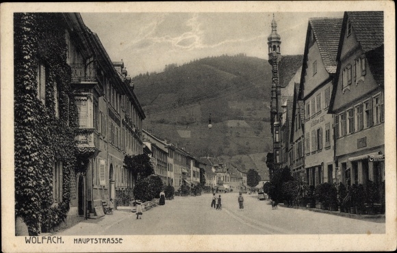 Postcard Wolfach Baden Württemberg, main street