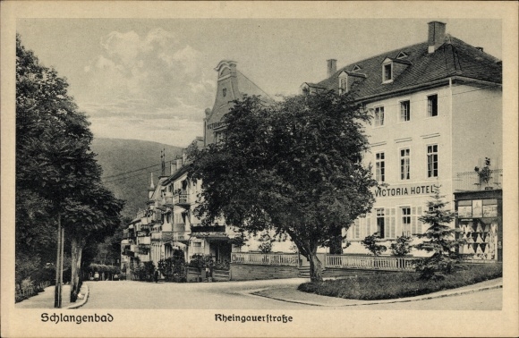 Postcard Schlangenbad Rheingau Taunus district, Victoria Hotel on Rheingauerstrasse