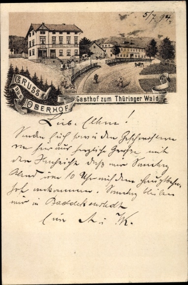Vorläufer Litho Oberhof im Thüringer Wald, Gasthof zum Thüringer Walde