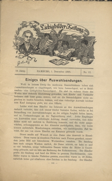 Liebig pictures newspaper advertising Dreser issue 12, volume 10, 1905