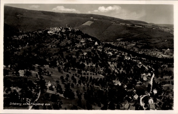 Ak Dilsberg Neckargemünd am Neckar, Fliegeraufnahme
