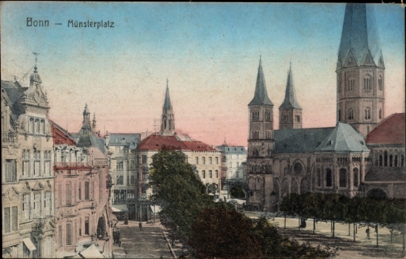 Postcard Bonn am Rhein, Münsterplatz