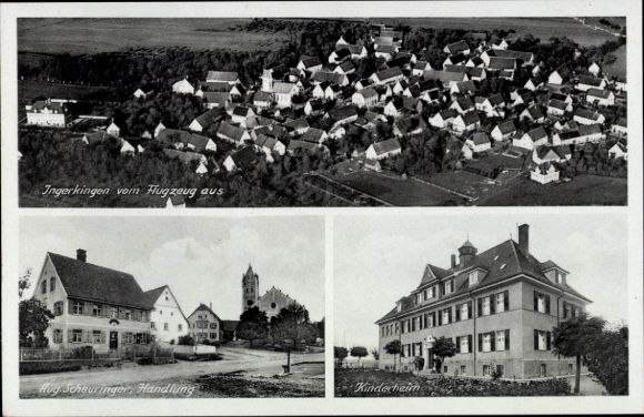 Ak Ingerkingen Schemmerhofen in Württemberg, Luftaufnahme  Hug Scheuringer Handlung, Kinderheim