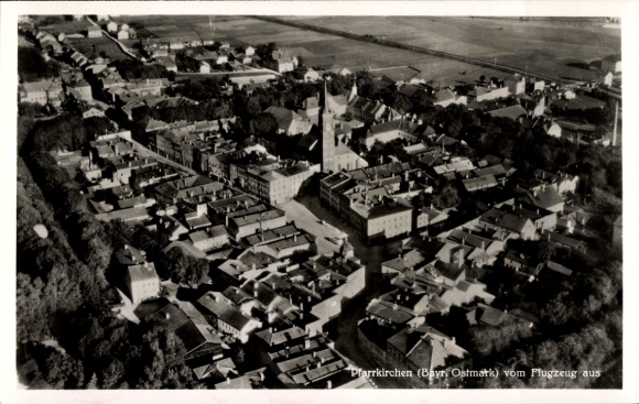 Postcard Pfarrkirchen in Niederbayern, aerial photograph