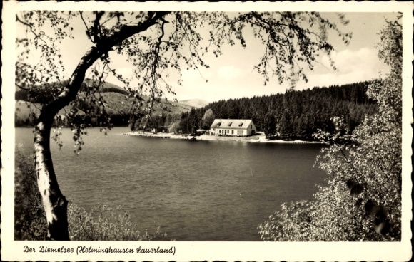Postcard Helminghausen Marsberg in the Sauerland, Diemeltalsperre, Diemelsee