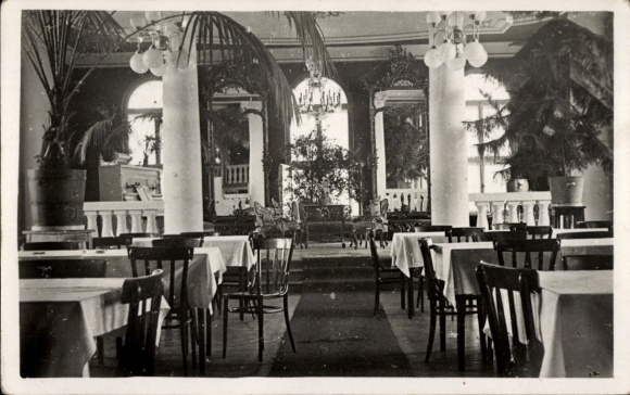 Foto Ak Bad Harzburg am Harz, Haus Richthofen, Unterhaltungsraum, Restaurant