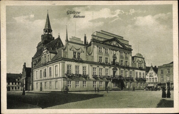 Ak Güstrow in Mecklenburg, Rathaus