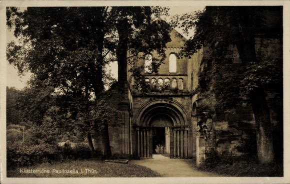Ak Paulinzella Rottenbach Königsee in Thüringen, Klosterruine