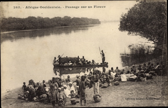 Ak Senegal, Westafrika, Überquerung eines Flusses