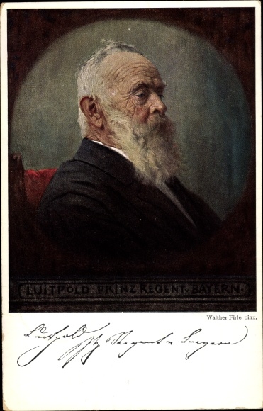 Artist PC Firle, Walther, Prince Regent Luitpold of Bavaria, portrait