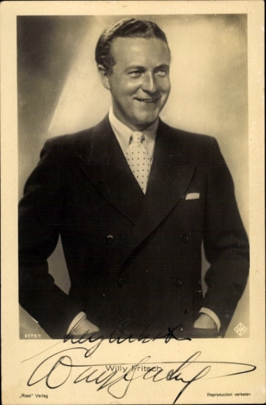 Ak Schauspieler Willy Fritsch, Portrait, Ross Verlag 6179 1, UFA Film