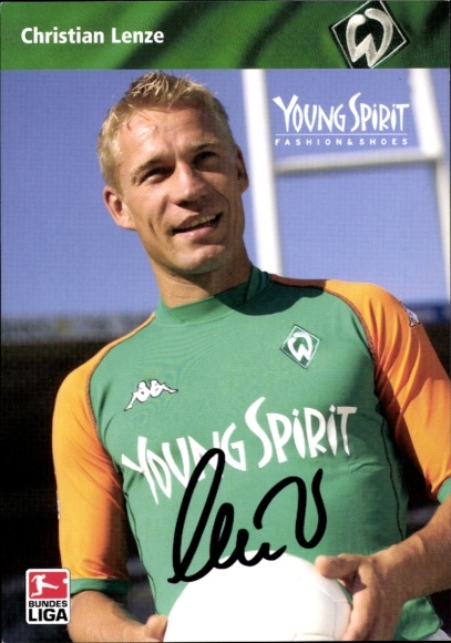 Autogrammkarte Fußballer Christian Lenze, Werder Bremen, Autogramm