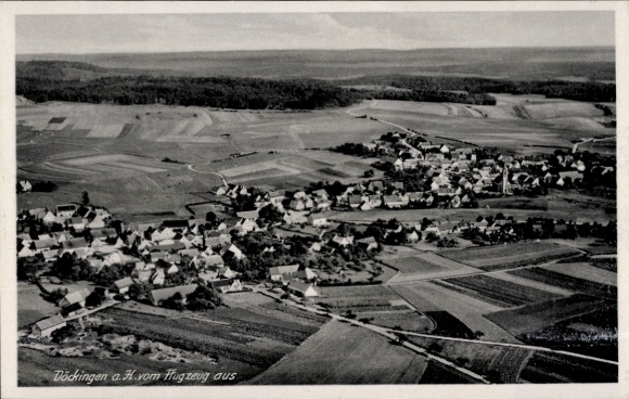 Ak Döckingen Polsingen in Mittelfranken, Luftaufnahme von  ländliche Landschaft, Häuser, Felder