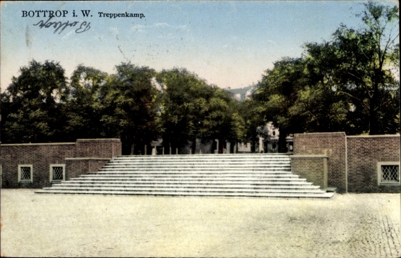 Ak Bottrop im Ruhrgebiet,  Treppenkamp, Treppenanlage, Bäume, 