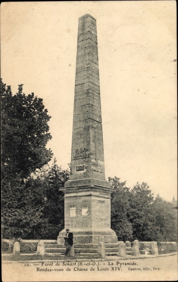 Ak Wald von Sénart Essonne, Die Pyramide, Jagdtreffen Ludwigs XIV