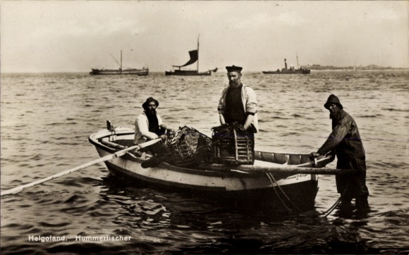 Picture North Sea island of Heligoland, lobster fisherman