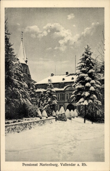 Vallendar am Rhein, Pensionat Marienburg, widok zimowy
