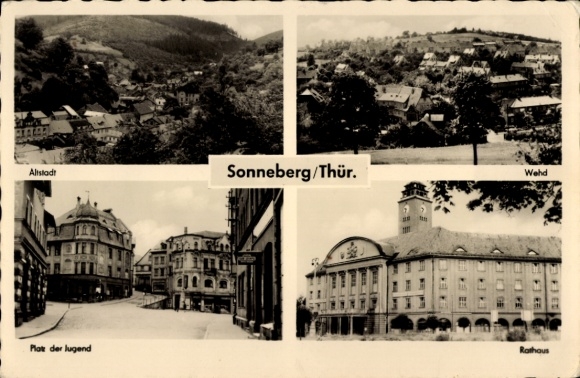 Ak Sonneberg in Thüringen, Altstadt, Wehd, Platz der Jugend, Rathaus