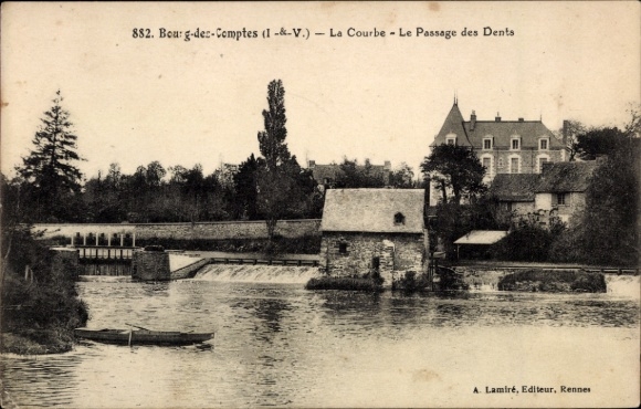 CPA Bourg des Comptes Guipry Ille-et-Vilaine, La Courbe, Le Passage des Dents