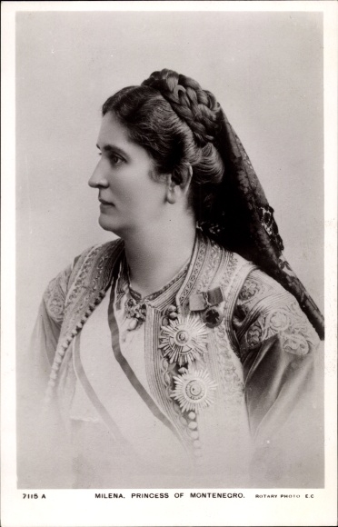 Postcard Princess Milena of Montenegro, portrait