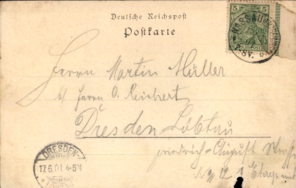 Postcard Nassau im Erzgebirge Frauenstein, Schuhwaren Pischer, Apartment building, Panorama