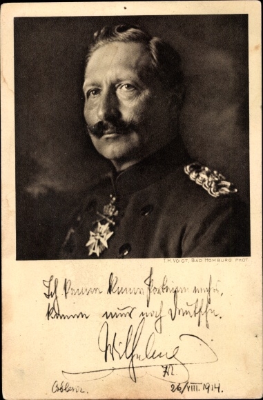 Postcard Kaiser Wilhelm II., I don&#39;t know any parties anymore, quote 1914