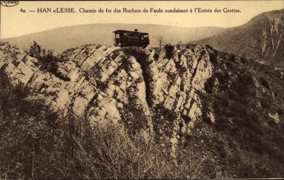Postcard Han sur Lesse Wallonien Namur, Faule Rocks Railway, Caves