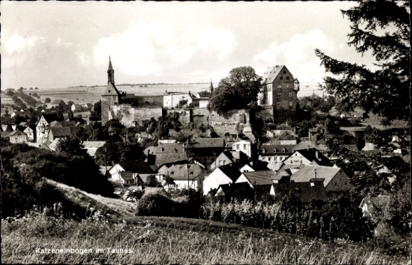 Postcard Katzenelnbogen in the Rhein Lahn district, general view
