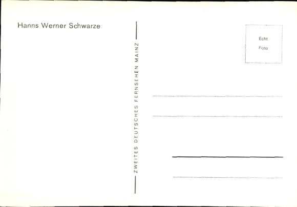 Postcard Journalist Hanns Werner Schwarze, Portrait, Autograph