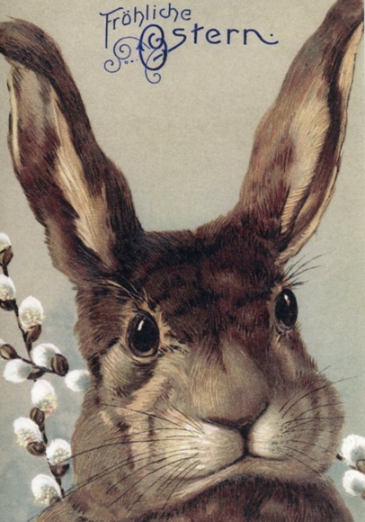 Set aus 7 Grusskarten Ostern (neu) - Osterhasen, Engel, Lamm, Küken, Osterei