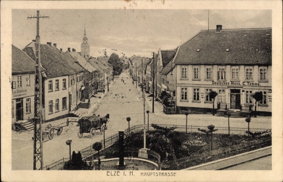 Postcard Elze in Hann. Lower Saxony, Main Street