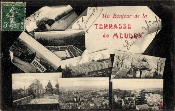 Postcard Meudon Hauts de Seine, terrace, general view, castle, monument, park