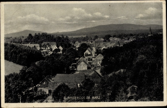 Postcard Elbingerode Oberharz am Brocken, view over the town