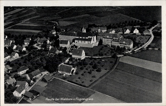 Postcard Reute Bad Waldsee in Upper Swabia Württemberg, aerial photograph
