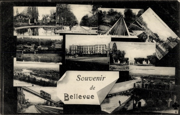 KP Bellevue Hauts de Seine, częściowe widoki, aleja, budynki