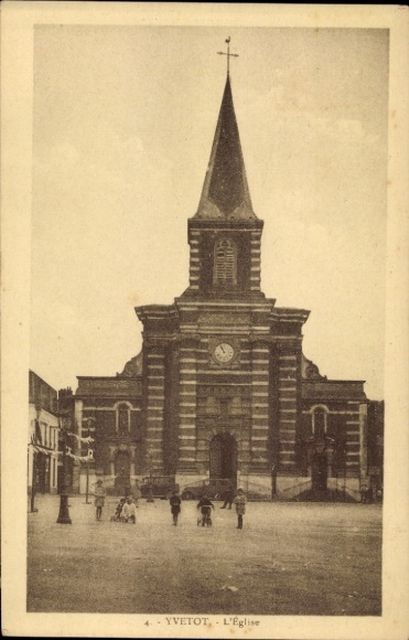 Postcard Yvetot Seine Maritime, Church