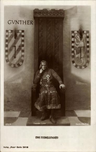 Postcard actor Theodor Loos, the Nibelungen, Gunther