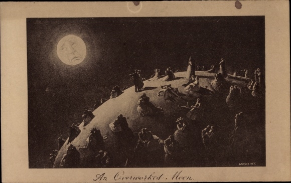 Postcard An Overworked Moon, Lovers in the moonlight