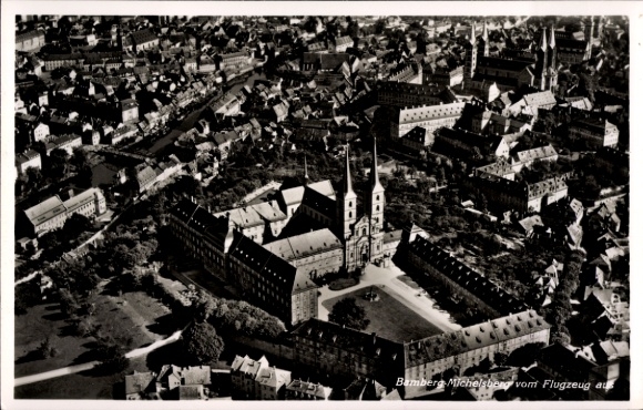 Postcard Bamberg in Upper Franconia, aerial photograph