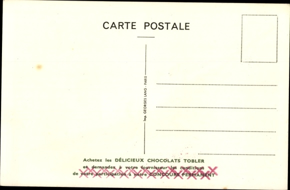 Postcard Bomber Mirage IV, 1960, French military aircraft, advertising, Chocolats Tobler