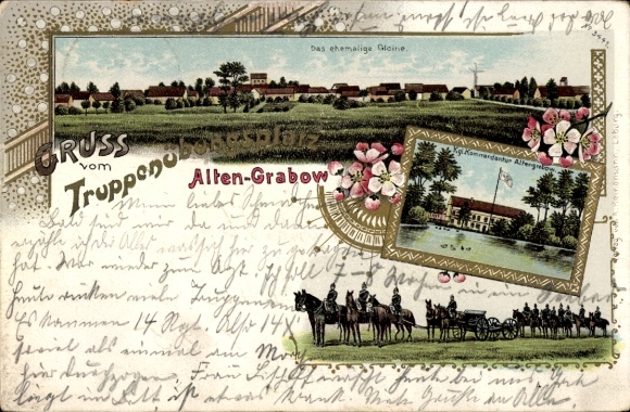 Litho Altengrabow Möckern in Sachsen Anhalt, Truppenübungsplatz, Kommandantur